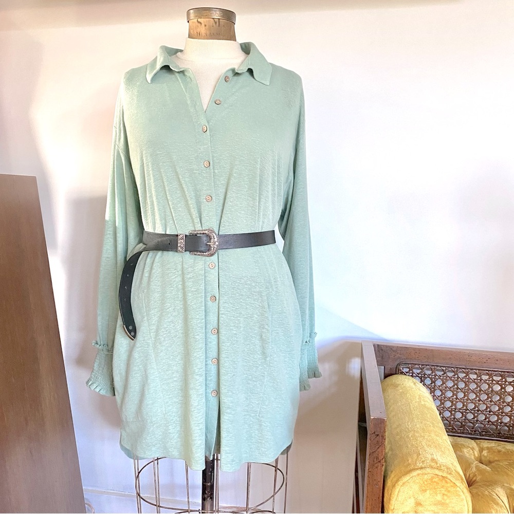 Free People | Teal Shirt Tunic